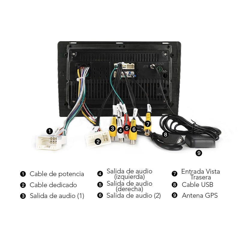 Autoradio 2 DIN CL-901A 9 Android 8.1 / 1GB/ 32GB / Bluetooth / Wi-Fi / GPS - Ítem3
