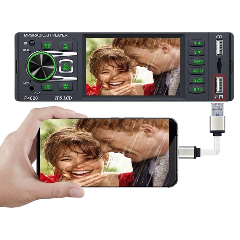 Autoradio DIN 1 P4020 IPS 3,8 a color | Bluetooth | USB | SD | AUX - Ítem2