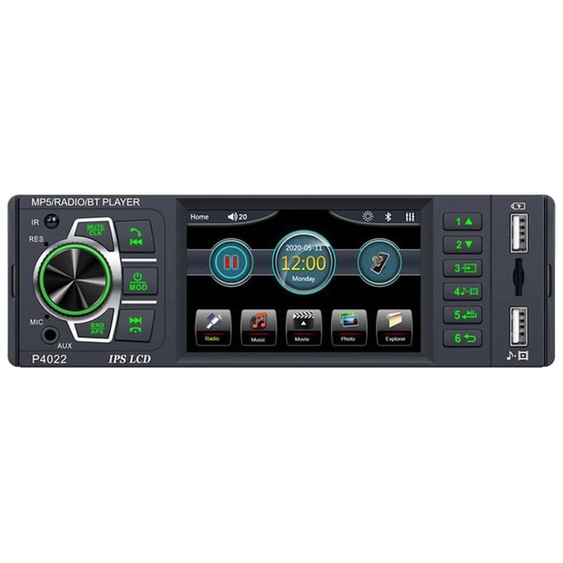 Car Radio DIN 1 P4022 IPS 3.8 color | Bluetooth | USB | SD | AUX