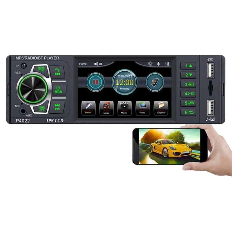 Autoradio DIN 1 P4022 IPS 3,8 a color | Bluetooth | USB | SD | AUX - Ítem1