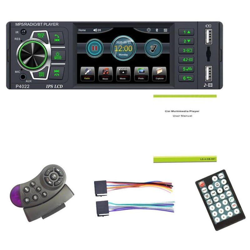 Autoradio DIN 1 P4022 IPS 3,8 a color | Bluetooth | USB | SD | AUX - Ítem2