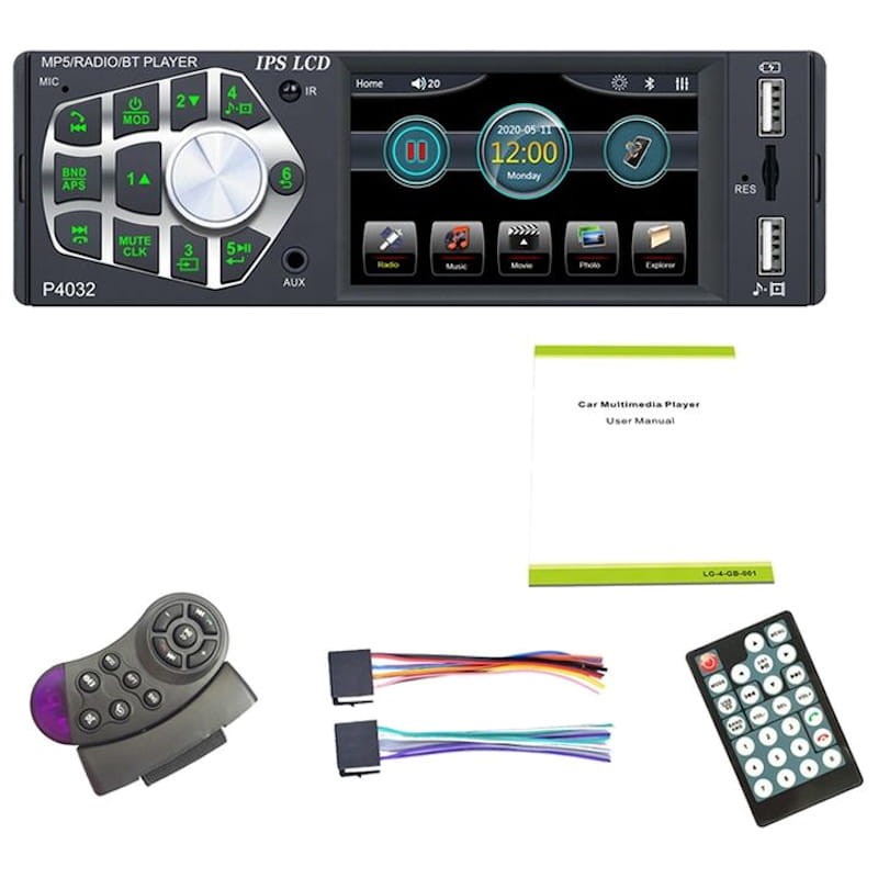 Auto-rádio DIN 1 P4032 IPS 3.8 color | Bluetooth | USB | SD | AUX - Item2