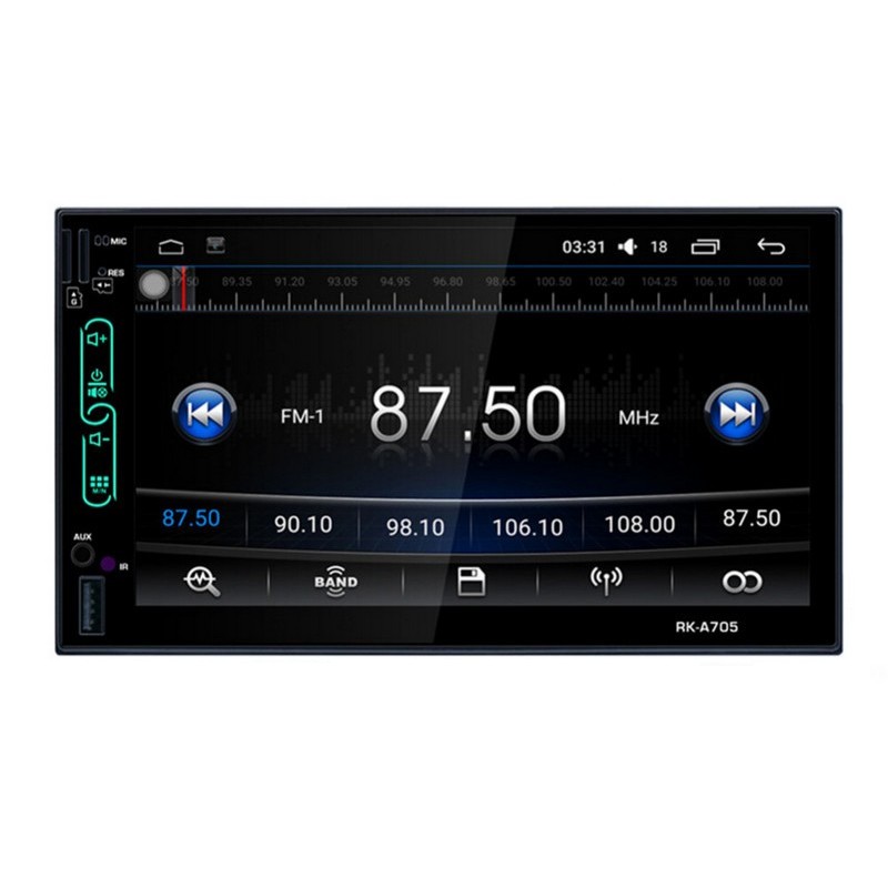 Autoradio RK-A705 2 DIN Android - Bluetooth - Android 6.0 - Pantalla Táctil 7 Pulgadas . Resolución 1024 x 600 - Reproducción Multimedia - Micrófono con Manos Libres - GPS - Almacenamiento 16 GB - Puerto USB - Ranura Micro SD - AUX 3.5 mm - Ítem