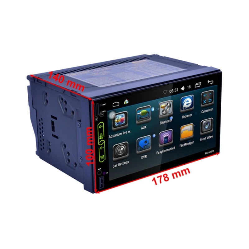 Autoradio RK-A705 2 DIN Android - Bluetooth - Android 6.0 - Pantalla Táctil 7 Pulgadas . Resolución 1024 x 600 - Reproducción Multimedia - Micrófono con Manos Libres - GPS - Almacenamiento 16 GB - Puerto USB - Ranura Micro SD - AUX 3.5 mm - Ítem3