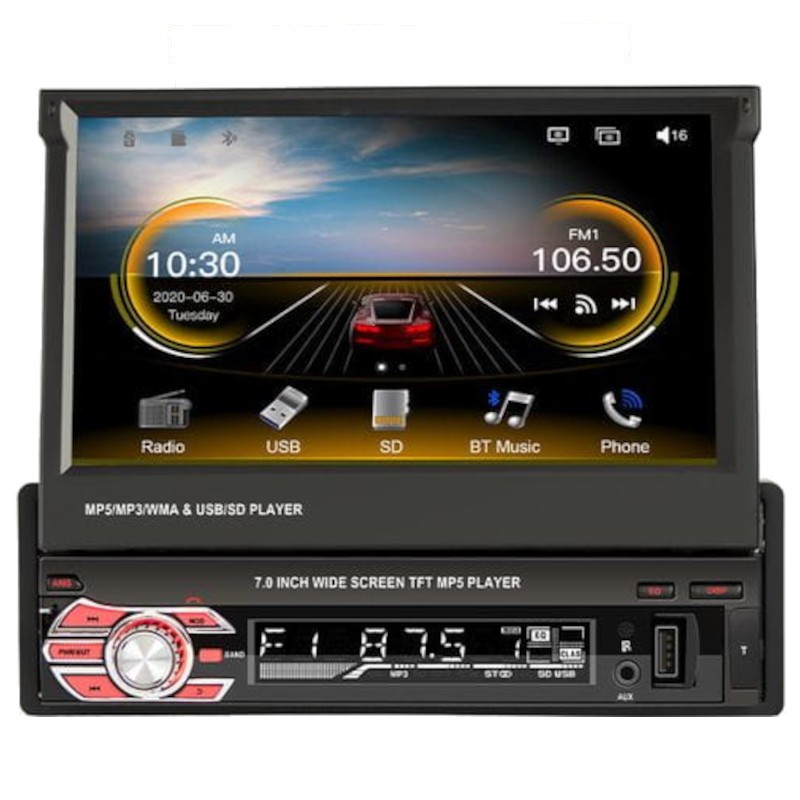 Auto-rádio 1 DIN SWM 9601C-S Bluetooth/Mirror Link/ Carplay/USB/Preto - Item