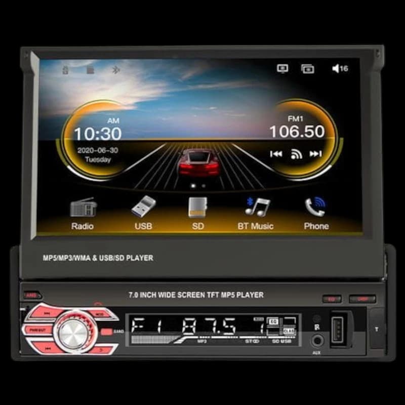 Autoradio 1 DIN SWM 9601C-S 7 pouces Bluetooth/Mirror Link/ Carplay/USB/Noir