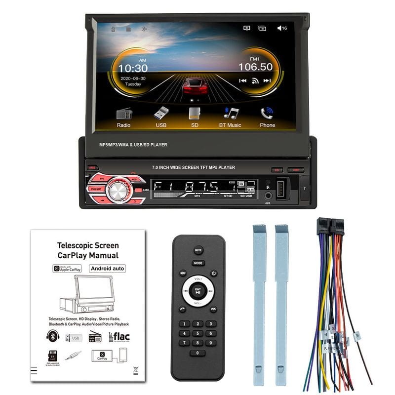 Auto-rádio 1 DIN SWM 9601C-S Bluetooth/Mirror Link/ Carplay/USB/Preto - Item4