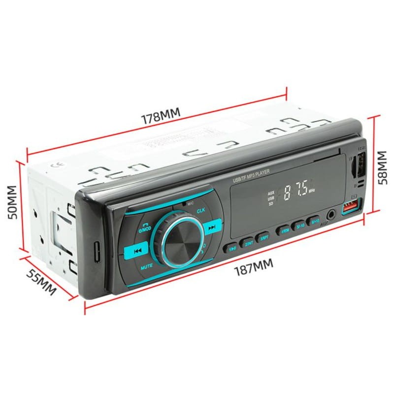 Auto-rádio 1DIN SWM D3106 Bluetooth Preto - Item4
