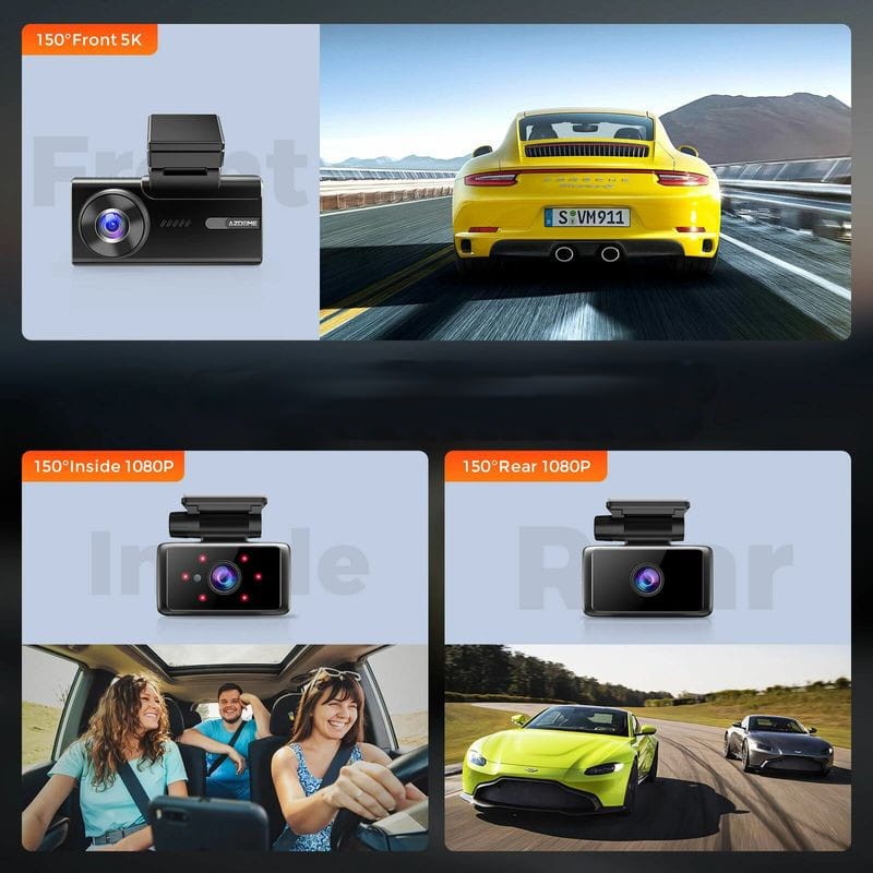 Dash cam 3 Canais AZDOME M580 5K - Ligação 5G, Gravação 24h - Câmara para Carro com Cartão de memória - Item12
