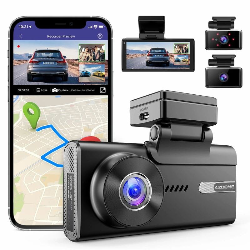 Dash cam 3 Canais AZDOME M580 5K - Ligação 5G, Gravação 24h - Câmara para Carro com Cartão de memória - Item2