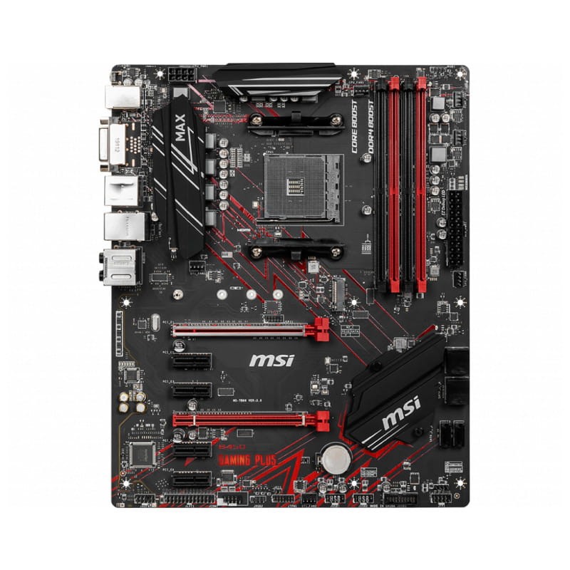 MSI B450 GAMING PLUS MAX AMD Socket AM4 64GB ATX Noir, Rouge - Carte mère - Ítem1