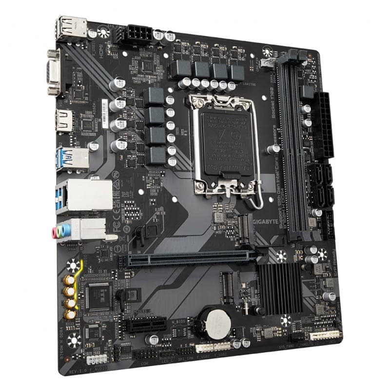 Gigabyte B760M H DDR4 (rev. 1.0) LGA 1700 micro ATX Gigabit Ethernet – Placa Base vista lateral