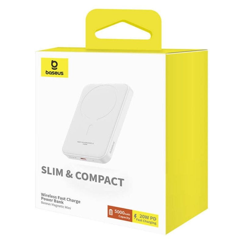 Power Bank Mini 5000mAh Baseus Compatível com MagSafe Branco - Carregamento Rápido 20W e Cabo Tipo C Incluído - Item6