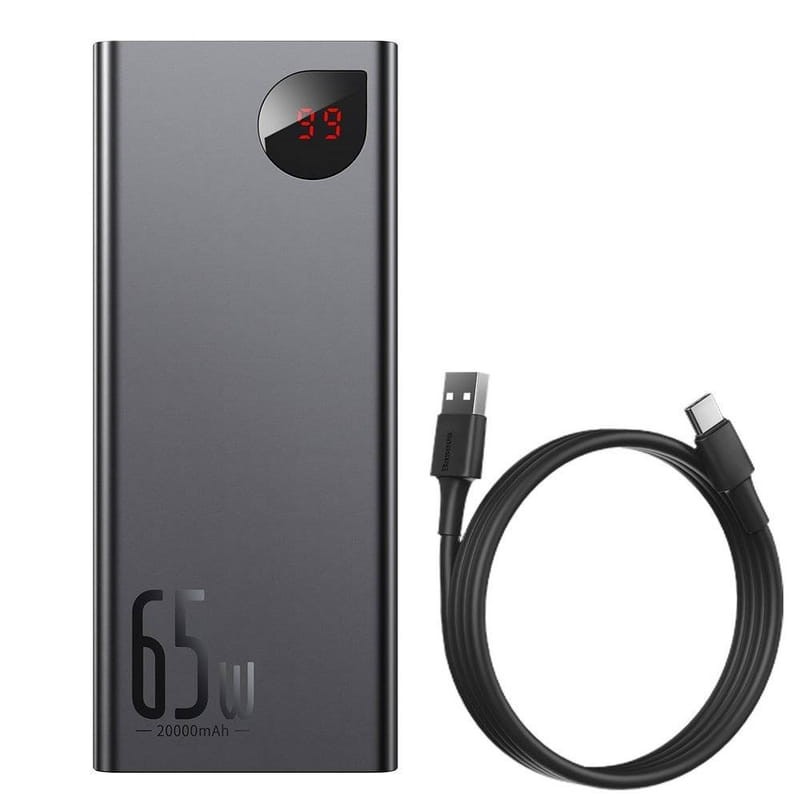 Baseus Adaman PowerBank 20000mAh 65W con Pantalla Negro - Powerbank - Ítem1