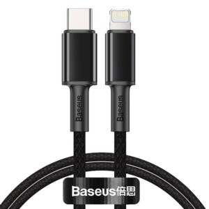 Baseus Câble Tressé USB Type C vers Lightning Apple 20W 1m Noir