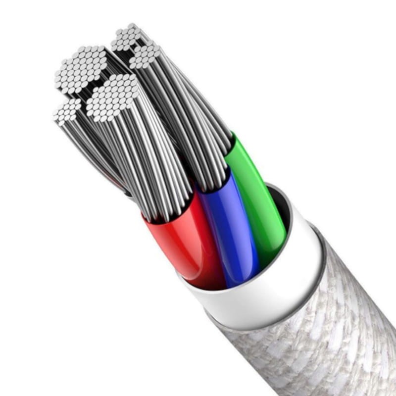 Baseus Cable Trenzado USB Tipo C a Lightning Apple 20W 1m Blanco - Ítem5