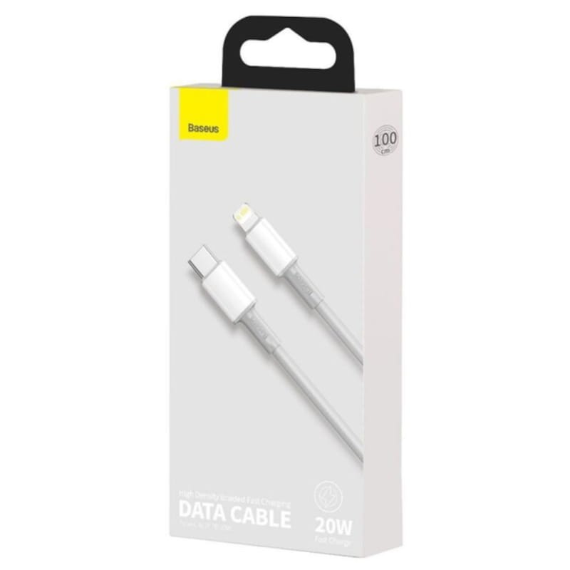Baseus Cable Trenzado USB Tipo C a Lightning Apple 20W 1m Blanco - Ítem6