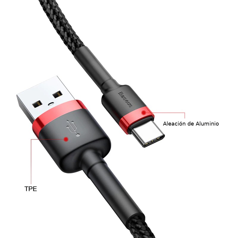 Baseus Cafule Cable USB a USB Tipo C 1M - Ítem2