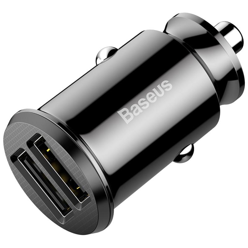 Baseus Chargeur de Voiture Dual USB 3.1A Small Rice Grain Noir - Ítem3