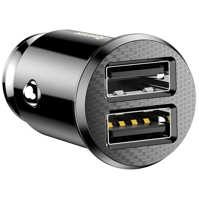 Baseus Chargeur de Voiture Dual USB 3.1A Small Rice Grain Noir - Ítem5