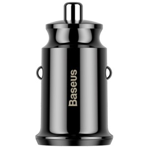 Baseus Dual USB 3.1A Small Rice Grain Car Charger Black