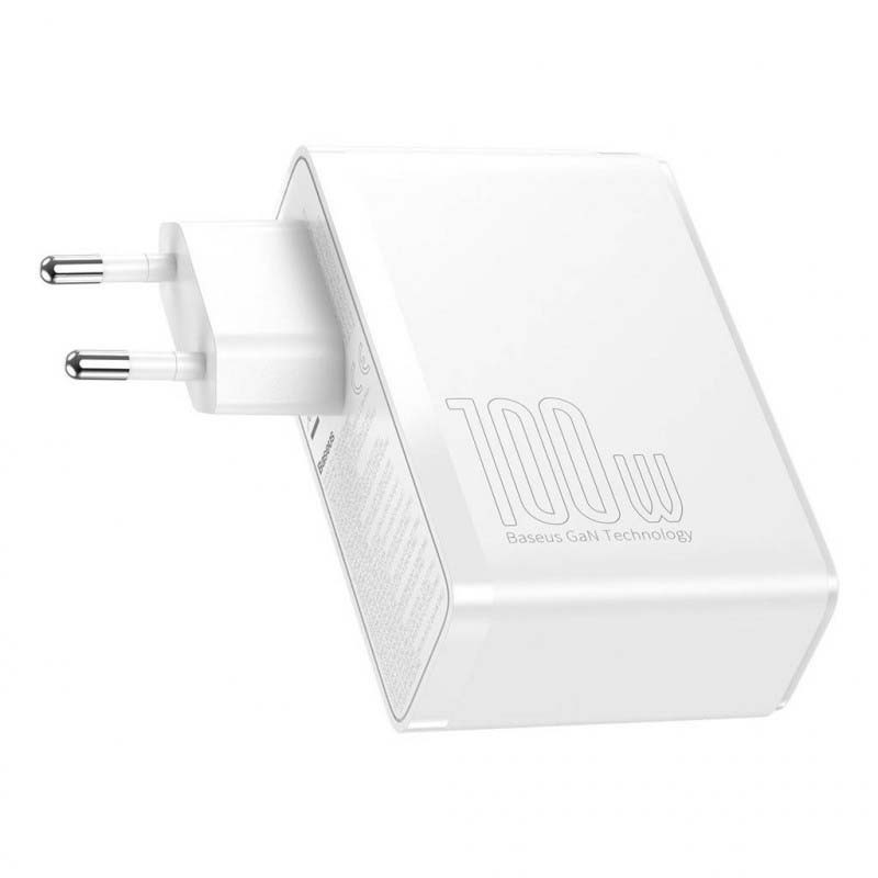 Baseus Cargador GaN2 Pro 100W 2xUSB-C+2xUSB Blanco - Ítem1
