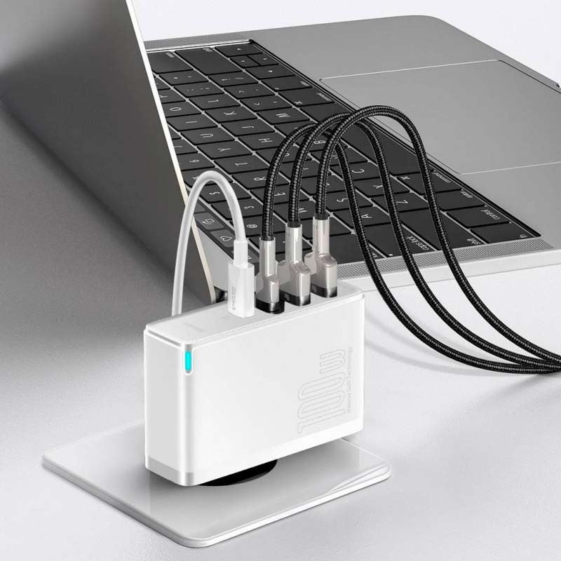 Baseus Cargador GaN2 Pro 100W 2xUSB-C+2xUSB Blanco - Ítem2
