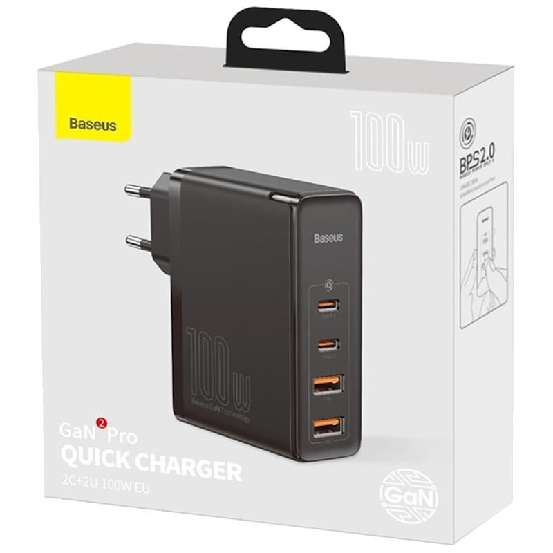 Baseus Chargeur GaN2 Pro 100W 2xUSB-C+2xUSB - Ítem5