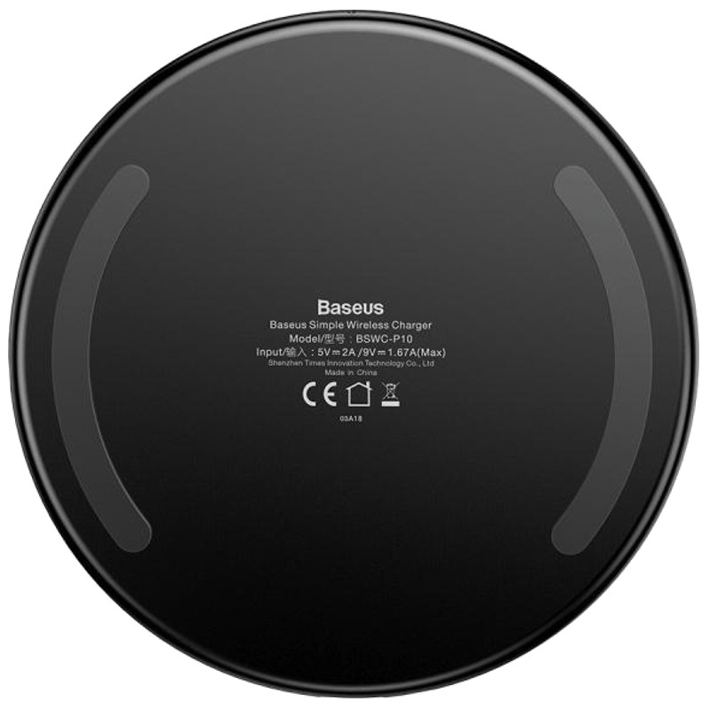 Baseus Cargador Inalámbrico Simple 10W Negro - Ítem1