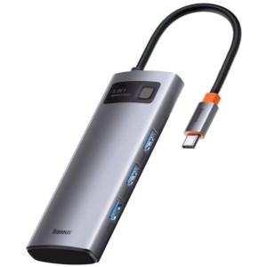 Baseus Hub Metal Gleam 5 en 1 Tipo-C 3x USB 3.0 HDMI