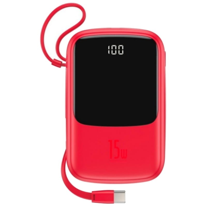 Baseus Qpow PowerBank 10000mAh 15W avec Écran Rouge - Powerbank