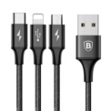 Baseus Cabo Rapid 3 em 1 USB para USB Tipo C + Lighting + Micro USB 1.2M - Item