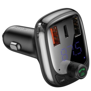 Baseus S-13 Transmisor FM para Coche con Cargador USB/USB C