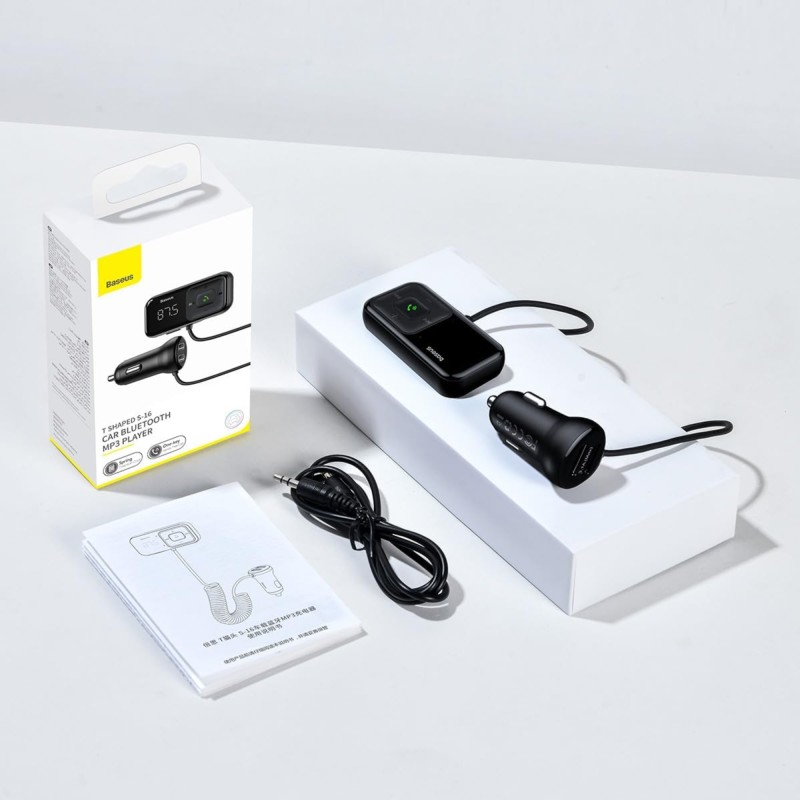Baseus T Shaped S-16 Leitor MP3 Bluetooth para Carro + Carregador - Item4