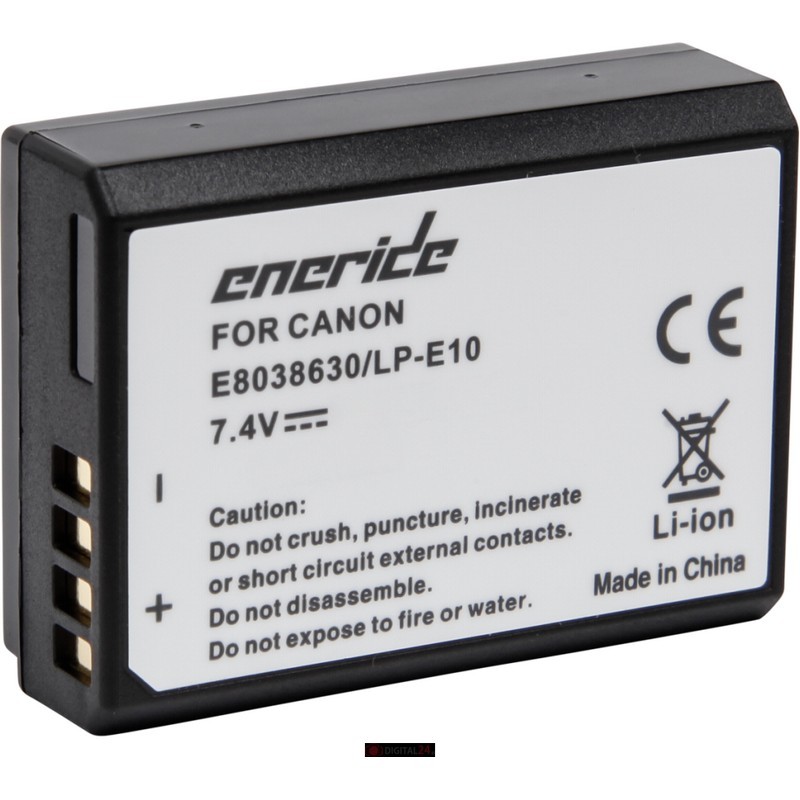 Bateria Eneride E Can LP-E10 1020 mAh para Canon EOS 1300D / 1200D / 1100D / 1500D / 2000D / 3000D / 4000D - Bateria Compatível com os modelos da Canon: EOS 1300D / 1200D / 1100D / 1500D / 2000D / 3000D / 4000D - Capacidade 1020 mAh