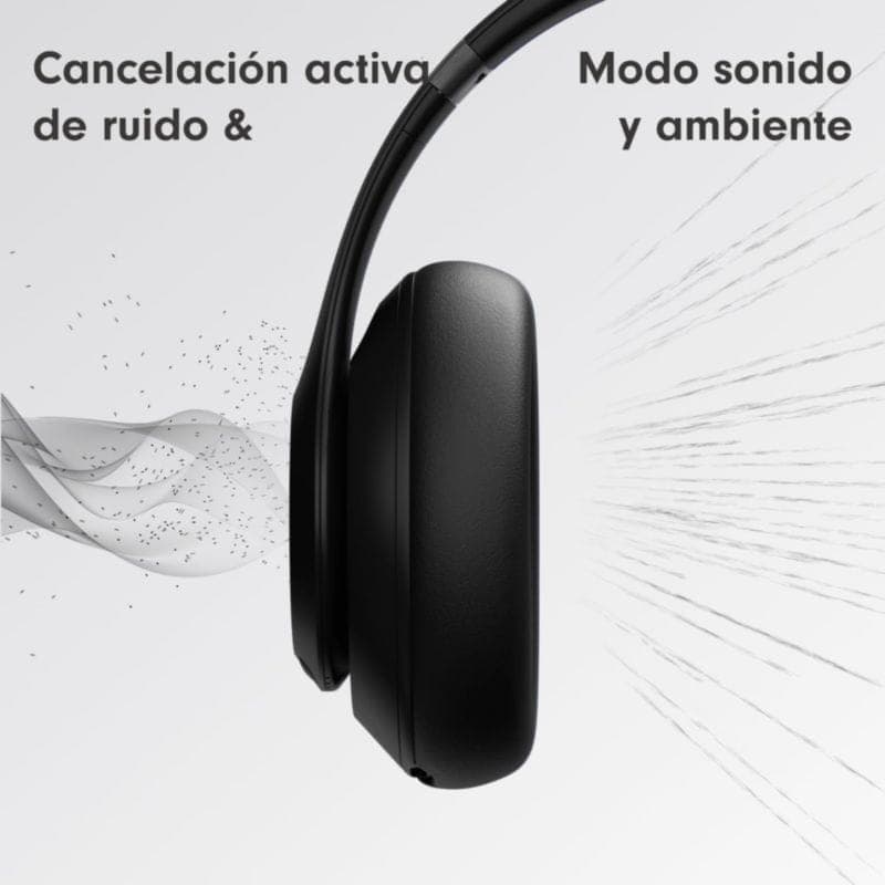 Beats Studio Pro ANC Noir/Doré - Casques Bluetooth avec arceau noir élégant, oreillette dorée mate, réduction de bruit active et mode son ambiant