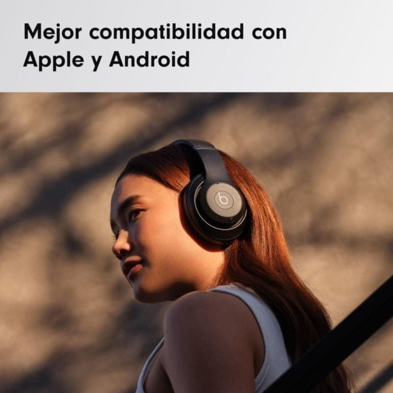 Beats Studio Pro ANC Noir/Doré - Casques Bluetooth avec arceau mat noir, coques dorées et logo b blanc, design circum-aural élégant et moderne