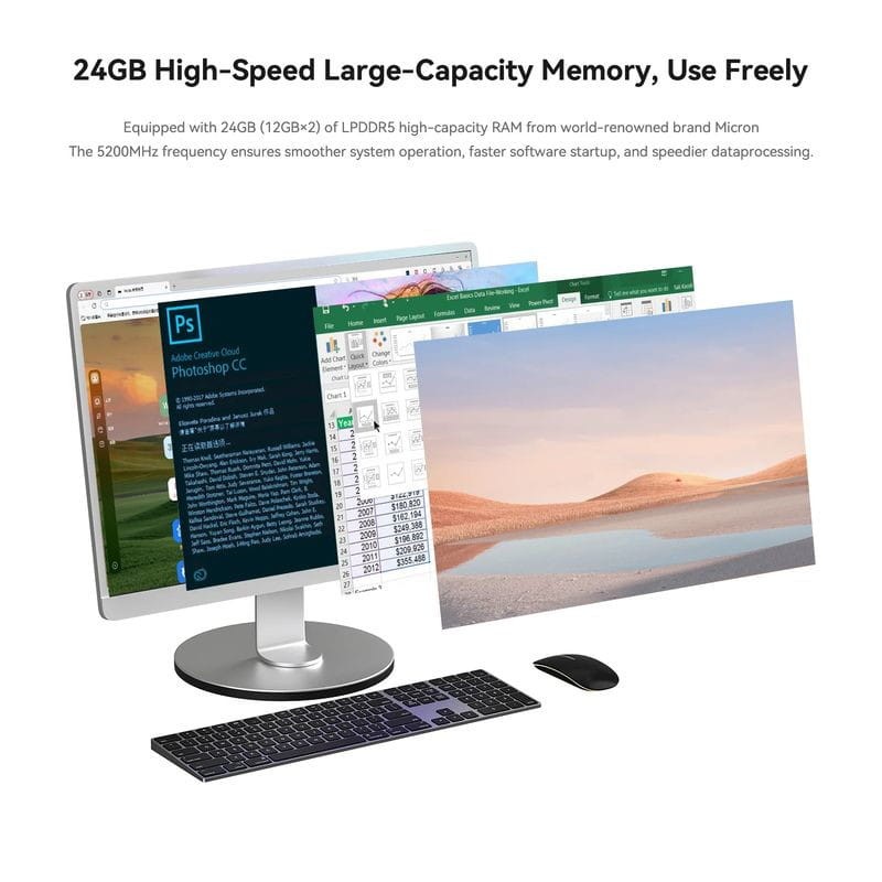 Beelink EQi12-LP Intel Core i7-12650H/24 Go/1 To SSD/Windows 11 Pro Gris - Mini PC - Ítem8