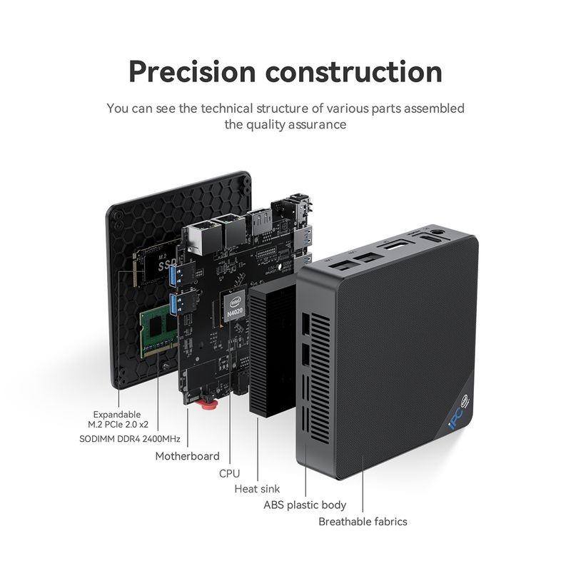 Beelink IPC-G Intel N4020/4GB/64GB SSD/Windows 11 Preto - Mini PC - Item7