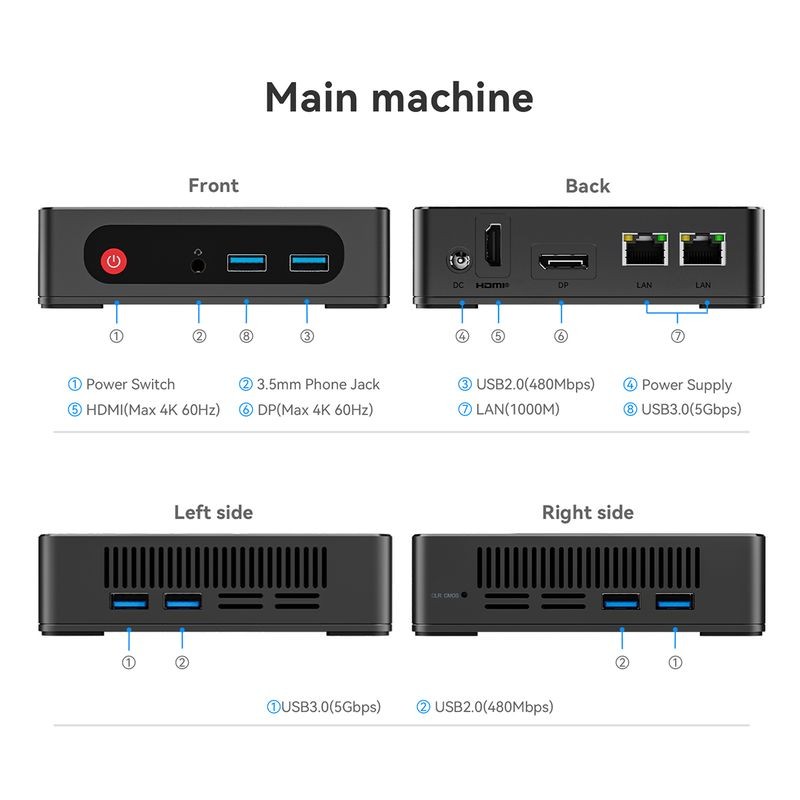 Beelink IPC-G Intel N4020/4GB/64GB SSD/Windows 11 Preto - Mini PC - Item8