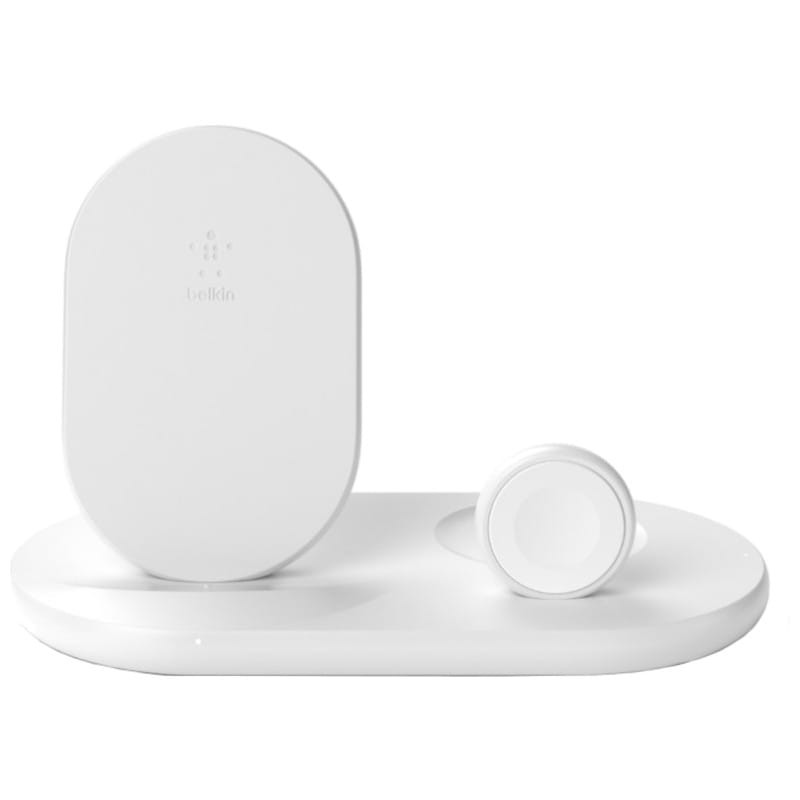 Base de Carga Inalámbrica Belkin en blanco, carga hasta tres dispositivos  Apple de una sola vez