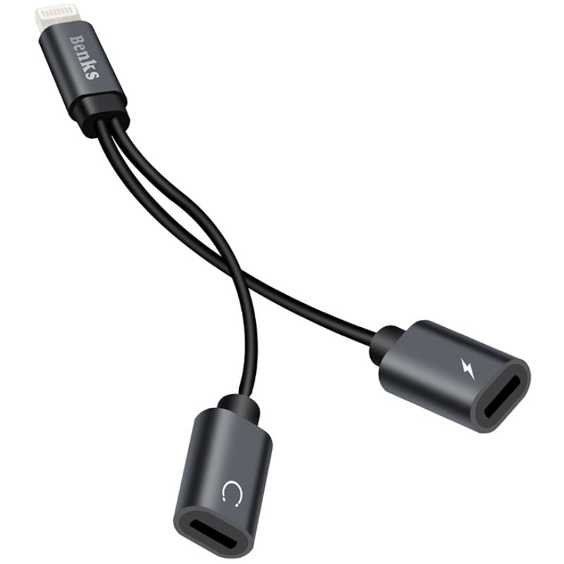 Benks USB Tipo C Adaptador Macho para Mini Jack 3.5mm Fêmea / USB Tipo C Fêmea
