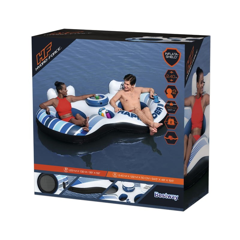 Flutuador para duas pessoas com porta-copos Hydro Force Rapid Rider Bestway 43113 - Item7