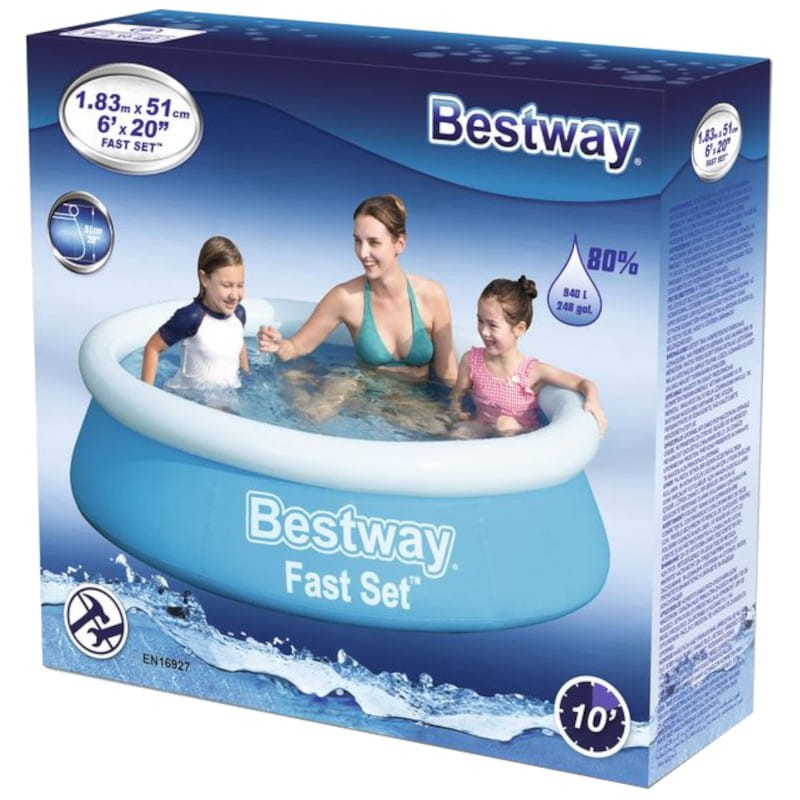 Piscina Infantil Inflable Bestway 57392 Círculo 940 L Azul - Ítem8