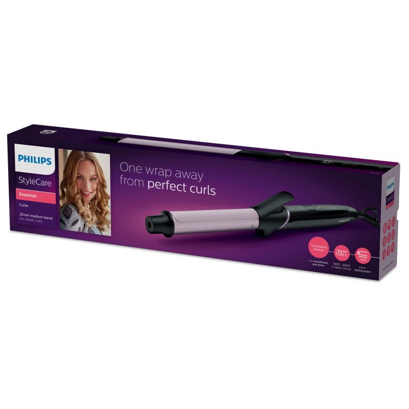 Fer à boucler LCD Philips StyleCare BHB864/00 Noir, violet - Ítem1