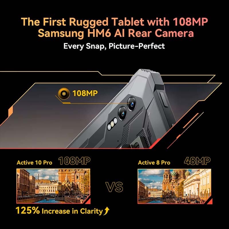 Blackview Active 10 Pro 5G 12GB/256GB Preto - câmara traseira de 108 MP