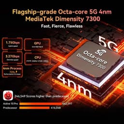 Blackview Active 10 Pro 5G 12GB/256GB Preto - chipset octa-core de 4 nm