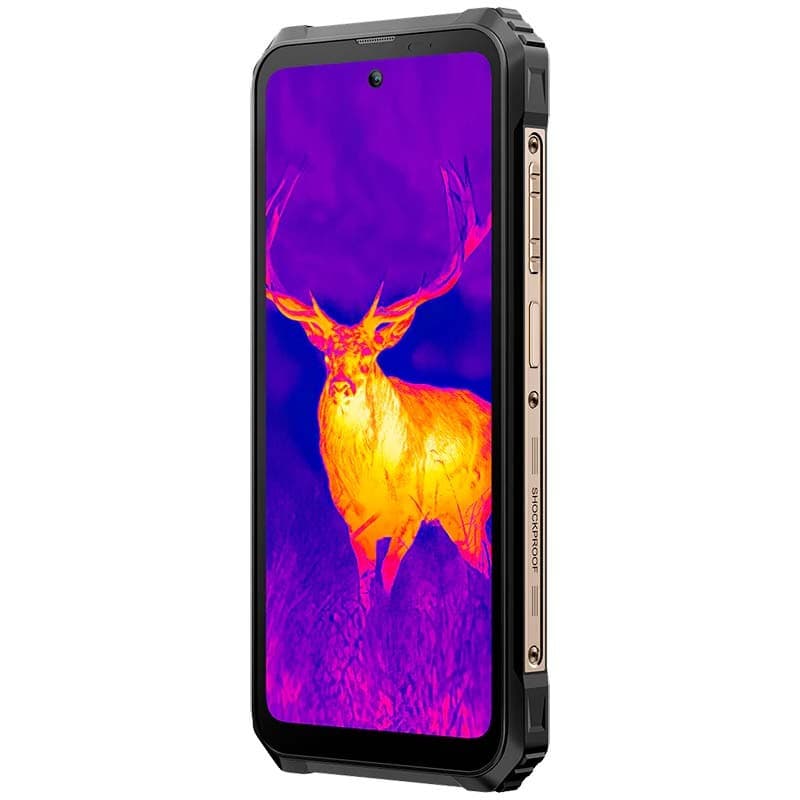 vista frontal y lateral del Teléfono móvil Blackview BL9000 Pro 12GB/512GB Dorado