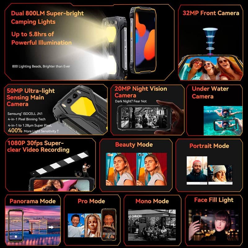 Blackview BV7300 6GB/256GB Preto - funções de fotografia