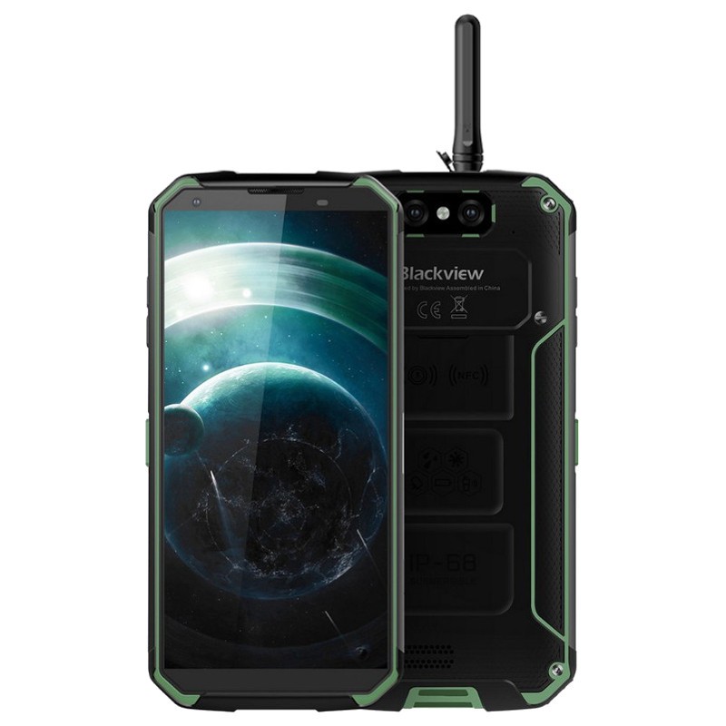 Blackview BV9500 Pro 6Go/128Go, smartphone robuste noir avec antenne supérieure, grand écran bord à bord affichant un visuel volcanique lumineux - Ítem5